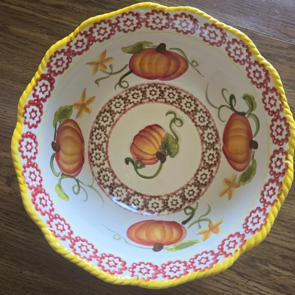 5 Piece Temptations Fall Ceramic Serving Bowl Dish Set - Picture 14 of 16